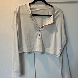 Vuori Cream cropped long sleeve Shirt